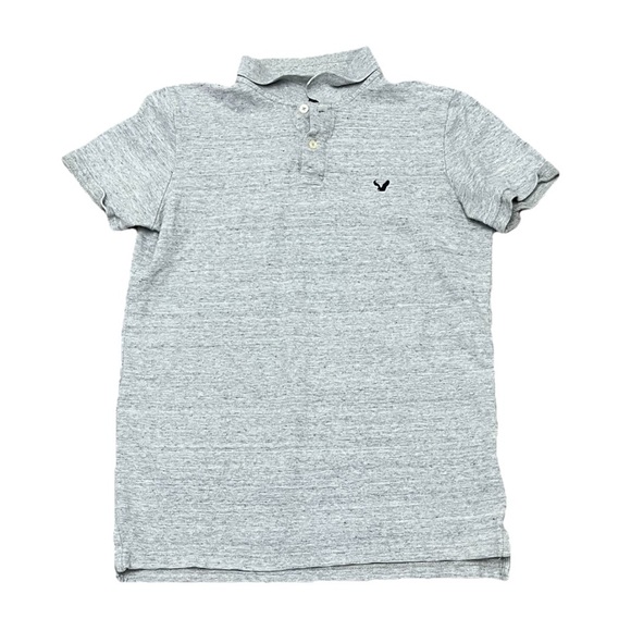 American Eagle Outfitters Mens Shirt S Grey Core Flex Classic Fit Polo Preppy - Picture 1 of 9